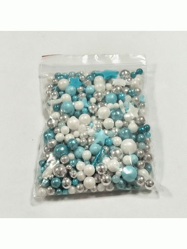 Dekorativne perle 50g plavi mix